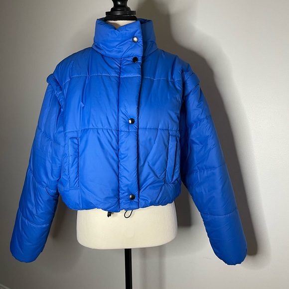 Blue Puffer Jacket/ Vest Size: medium - Picture 2 of 7